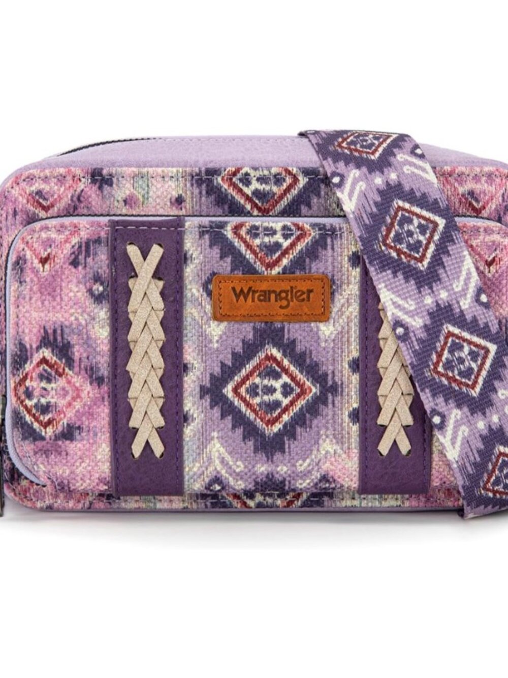 Wrangler Aztec Crossbody Bag for Women Multi Pocket Shoulder Bag Boho Cross Body